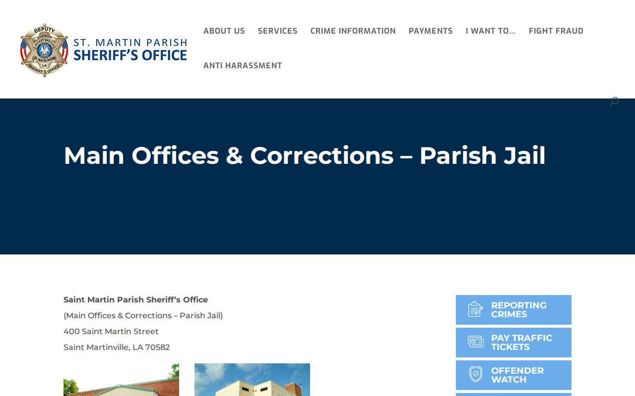 St. Martin Parish Correctional Center release contact location
